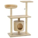 Kattenkrabpaal met sisal krabpalen 95 cm beige – Image 2