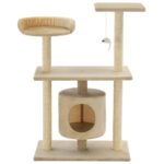 Kattenkrabpaal met sisal krabpalen 95 cm beige – Image 3