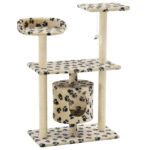 Kattenkrabpaal met sisal krabpalen 95 cm pootafdrukken beige - Afbeelding 2