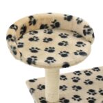 Kattenkrabpaal met sisal krabpalen 95 cm pootafdrukken beige - Afbeelding 5