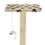 Kattenkrabpaal met sisal krabpalen 95 cm pootafdrukken beige - Afbeelding 6