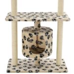 Kattenkrabpaal met sisal krabpalen 95 cm pootafdrukken beige - Afbeelding 7