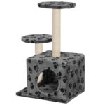 Kattenkrabpaal met sisal krabpalen 60 cm pootafdrukken grijs – Image 3