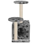 Kattenkrabpaal met sisal krabpalen 60 cm pootafdrukken grijs – Image 5