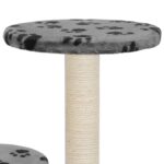 Kattenkrabpaal met sisal krabpalen 60 cm pootafdrukken grijs – Image 6
