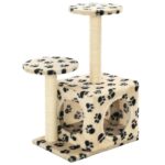 Kattenkrabpaal met sisal krabpalen 60 cm pootafdrukken beige – Image 2