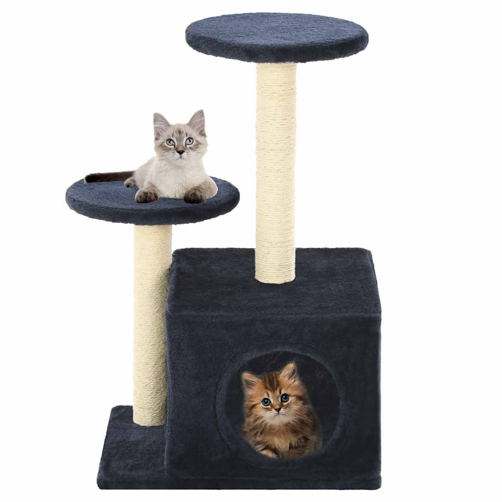 8718475598282_m_en_hd_1.jpg Kattenkrabpaal met sisal krabpalen 60 cm donkerblauw - Image 1