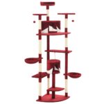 Kattenkrabpaal met sisal krabpalen 203 cm rood en wit – Image 3