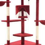 Kattenkrabpaal met sisal krabpalen 203 cm rood en wit – Image 5
