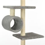 Kattenkrabpaal met sisal krabpalen 260 cm grijs - Image 5