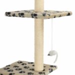 Kattenkrabpaal met sisal krabpalen 260 cm pootafdrukken beige - Image 4
