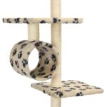 Kattenkrabpaal met sisal krabpalen 260 cm pootafdrukken beige - Image 5