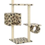 Kattenkrabpaal met sisal krabpalen 260 cm pootafdrukken beige - Image 6