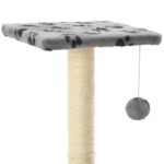 Kattenkrabpaal met sisal krabpalen 65 cm pootafdrukken grijs - Image 4