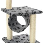 Kattenkrabpaal met sisal krabpalen 65 cm pootafdrukken grijs - Image 5