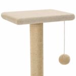 Kattenkrabpaal met sisal krabpalen 65 cm beige – Image 4