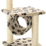 Kattenkrabpaal met sisal krabpalen 65 cm pootafdrukken beige - Image 5