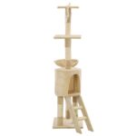 Kattenkrabpaal met sisal krabpalen 138 cm beige – Image 4