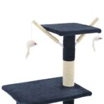 Kattenkrabpaal met sisal krabpalen 138 cm donkerblauw - Image 6