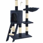 Kattenkrabpaal met sisal krabpalen 138 cm donkerblauw - Image 8