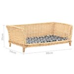 Hondenmand met kussen 90x54x35 cm natuurlijk wilgen - Image 6