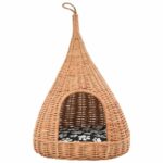 Kattenhuis met kussen tipi 40x60 cm natuurlijk wilgen - Afbeelding 3
