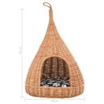 Kattenhuis met kussen tipi 40x60 cm natuurlijk wilgen - Afbeelding 8
