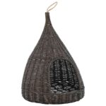 Kattenhuis met kussen tipi 40x60 cm natuurlijk wilgen grijs - Image 2