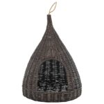 Kattenhuis met kussen tipi 40x60 cm natuurlijk wilgen grijs - Image 3