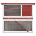 Konijnenhok voor buiten met 1 deur hout rood - Image 3