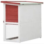 Konijnenhok voor buiten met 1 deur hout rood - Image 4