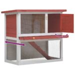 Konijnenhok voor buiten met 1 deur hout rood - Image 5