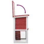 Konijnenhok voor buiten met 1 deur hout rood - Image 6