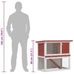 Konijnenhok voor buiten met 1 deur hout rood - Image 9