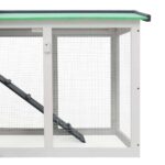 Konijnenhok voor buiten groot 145x45x84 cm hout grijs en wit - Image 5