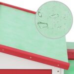 Konijnenhok voor buiten groot 145x45x84 cm hout rood en wit - Afbeelding 6