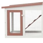 Konijnenhok voor buiten groot 201x45x85 cm hout bruin en wit – Image 5