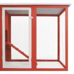 Kippenhok met nachthok hout rood - Afbeelding 5