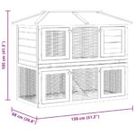 Konijnenhok twee verdiepingen hout rood - Image 12