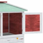 Konijnenhok twee verdiepingen hout rood - Image 8