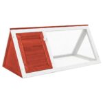 Konijnenhok hout rood