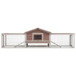 Konijnenhok 310x70x87 cm massief grenen- en vurenhout mokka – Image 3