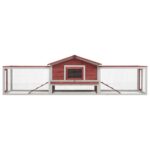 Konijnenhok 310x70x87 cm massief grenen- en vurenhout rood - Afbeelding 3