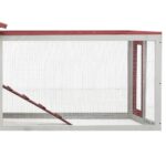 Konijnenhok 310x70x87 cm massief grenen- en vurenhout rood - Afbeelding 6