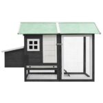 Kippenhok 170x81x110 cm massief grenen- en vurenhout grijs – Image 2