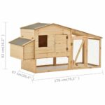 Kippenhok 178x67x92 cm massief grenenhout - Image 7