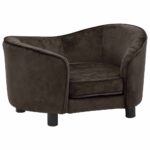 Hondenbank 69x49x40 cm pluche bruin - Afbeelding 2