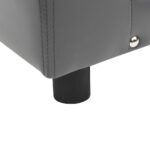 Hondenbank 81x43x31 cm pluche en kunstleer grijs – Image 6