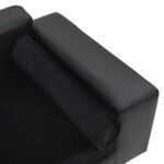 Hondenbank 81x43x31 cm pluche en kunstleer zwart - Afbeelding 5