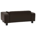 Hondenbank 81x43x31 cm pluche en kunstleer bruin – Image 4